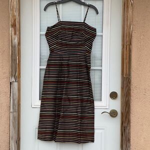 Take 50% OFF- Gay Gibson Spaghetti Hand Multicolor Striped Jr Dress, Size-11